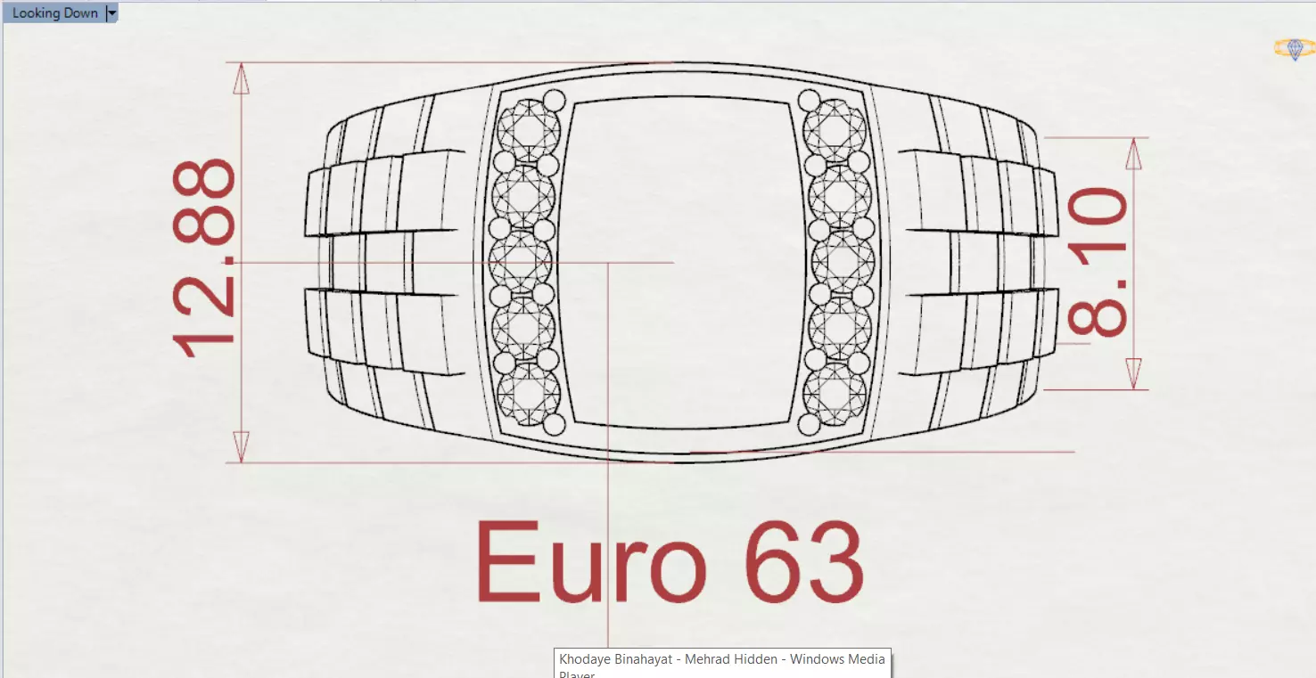 Two-tone man ring with turquoise and diamond model mr0241 3D print model_23