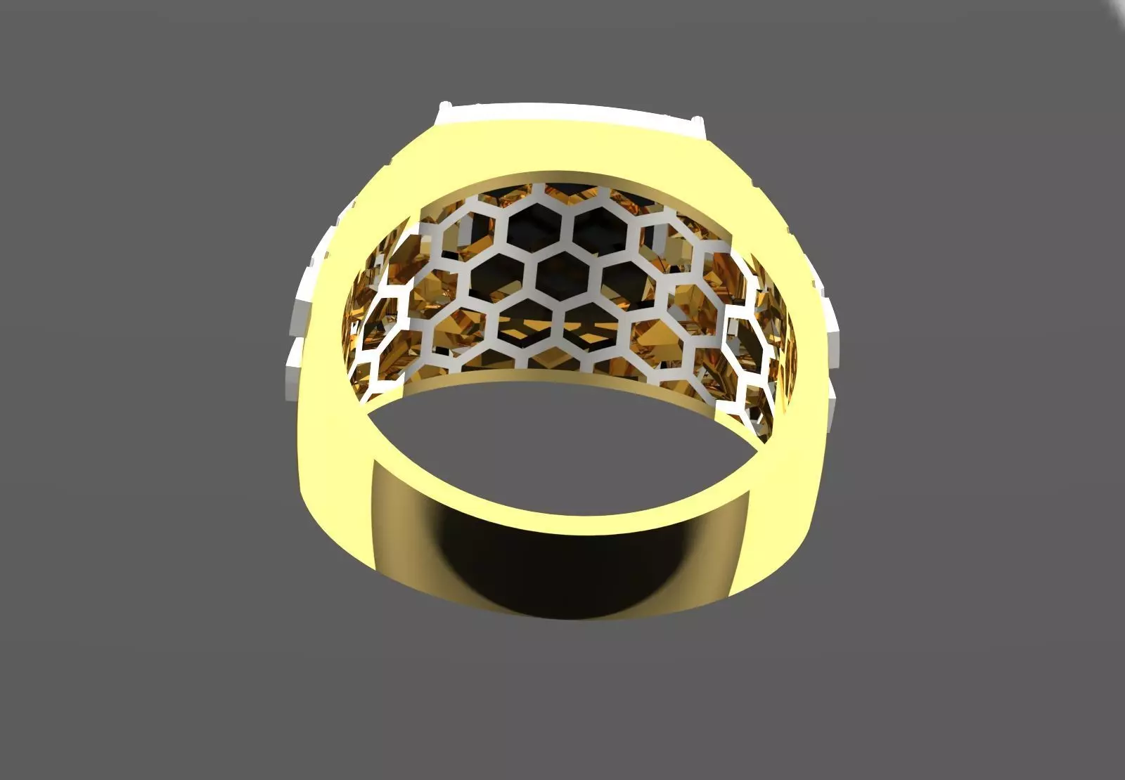 Two-tone man ring with turquoise and diamond model mr0241 3D print model_16