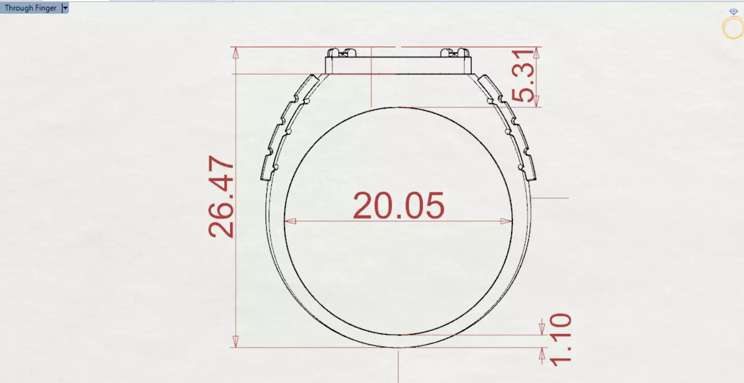 Two-tone man ring with turquoise and diamond model mr0241 3D print model_24