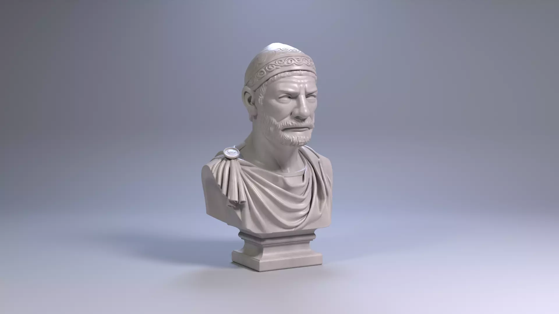 Hannibal Barca Carthaginian General Bust STL File 3D Printable 3D print model_22
