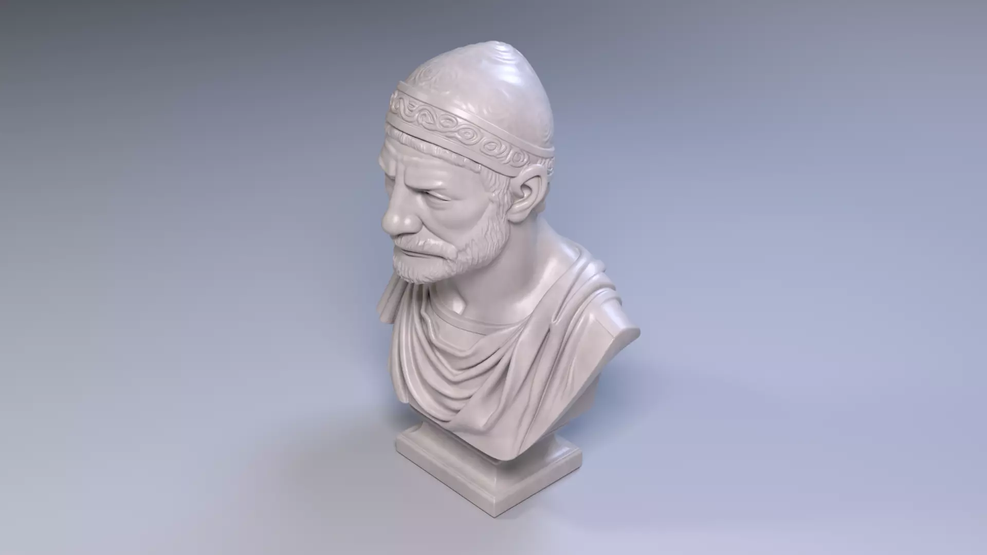 Hannibal Barca Carthaginian General Bust STL File 3D Printable 3D print model_6