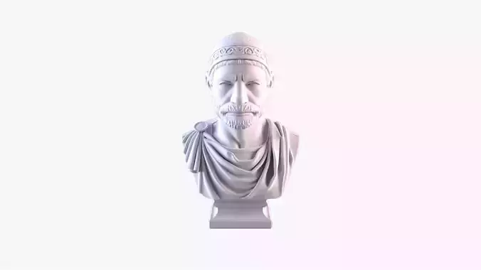 Hannibal Barca Carthaginian General Bust STL File 3D Printable 3D print model