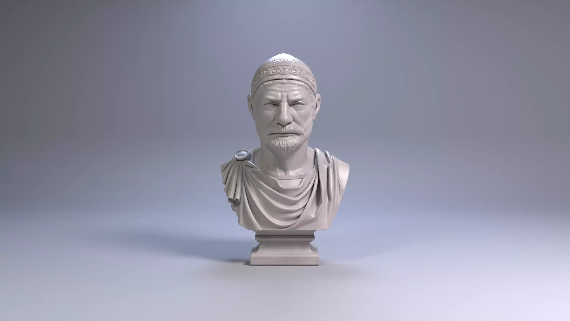Hannibal Barca Carthaginian General Bust STL File 3D Printable 3D print model_2