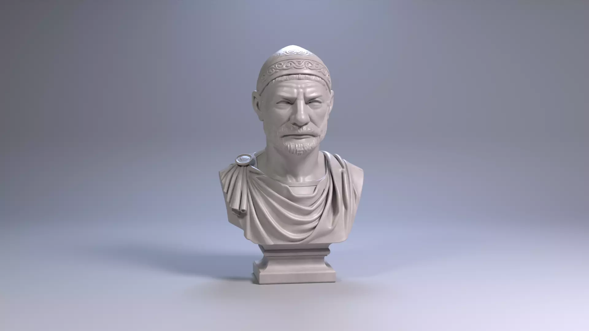 Hannibal Barca Carthaginian General Bust STL File 3D Printable 3D print model_23
