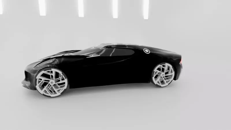 Bugatti Chiron car blender model 3D model_1