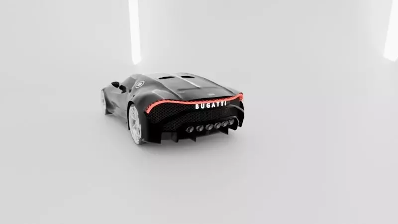 Bugatti Chiron car blender model 3D model_3