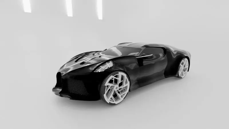 Bugatti Chiron car blender model 3D model_0