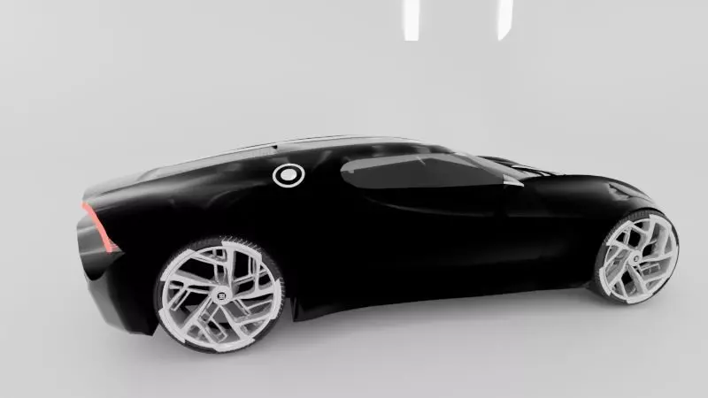 Bugatti Chiron car blender model 3D model_7