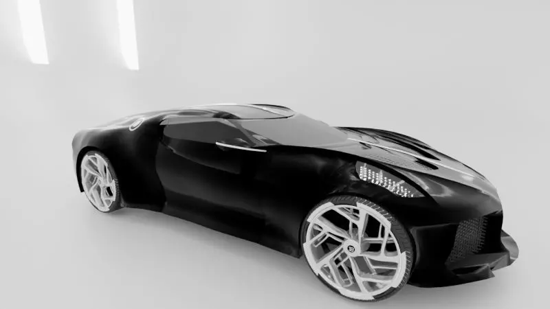 Bugatti Chiron car blender model 3D model_8