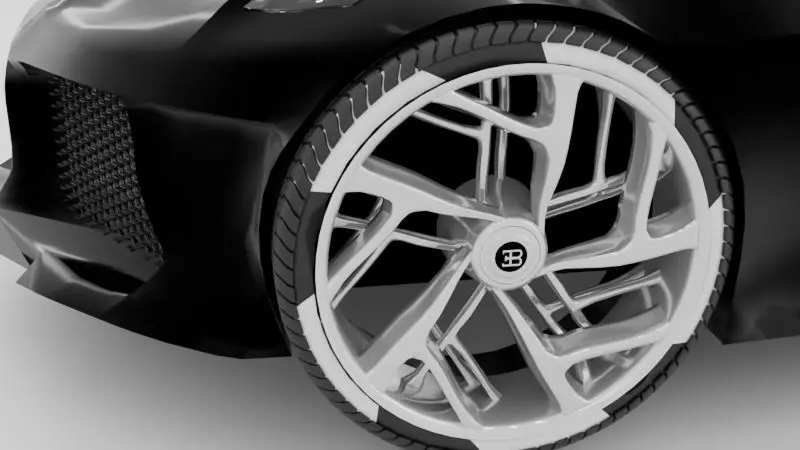 Bugatti Chiron car blender model 3D model_13