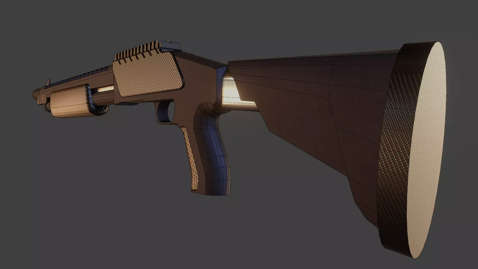 Combat Shotgun Low-Poly 3D Model GameReady Low-poly 3D model_8