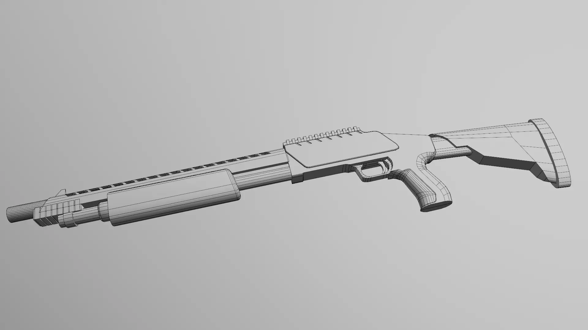 Combat Shotgun Low-Poly 3D Model GameReady Low-poly 3D model_7
