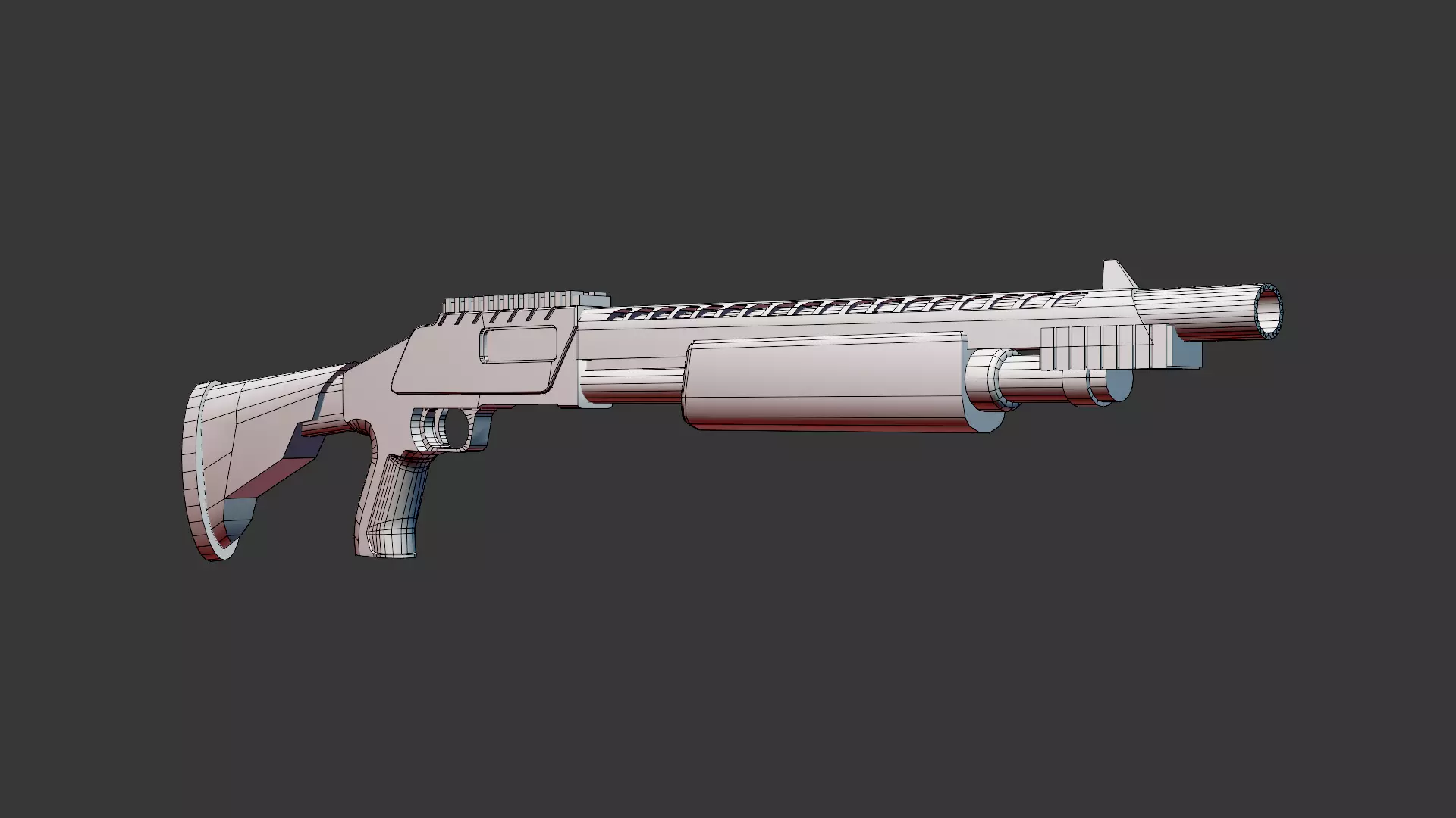 Combat Shotgun Low-Poly 3D Model GameReady Low-poly 3D model_5