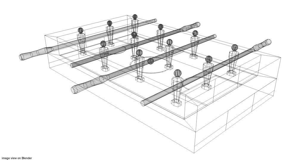 Arcade Game - Soccer Table 3D model_4