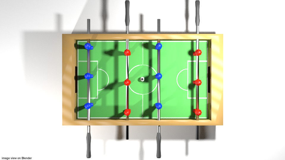 Arcade Game - Soccer Table 3D model_2