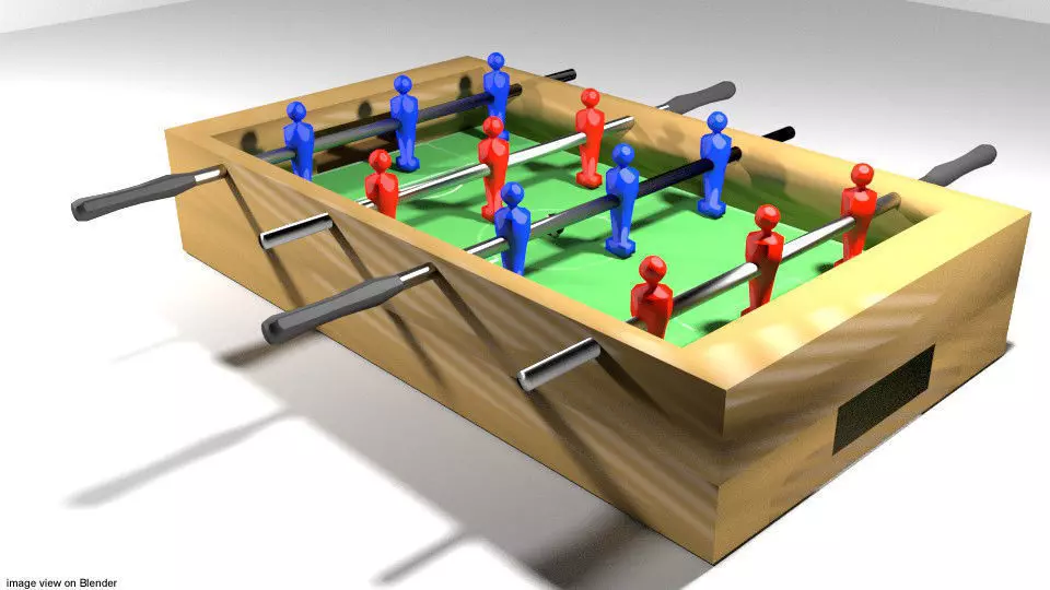 Arcade Game - Soccer Table 3D model_0