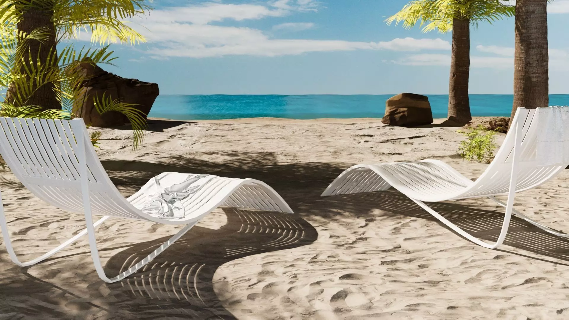 Beach Island Scene 1 3D model_1