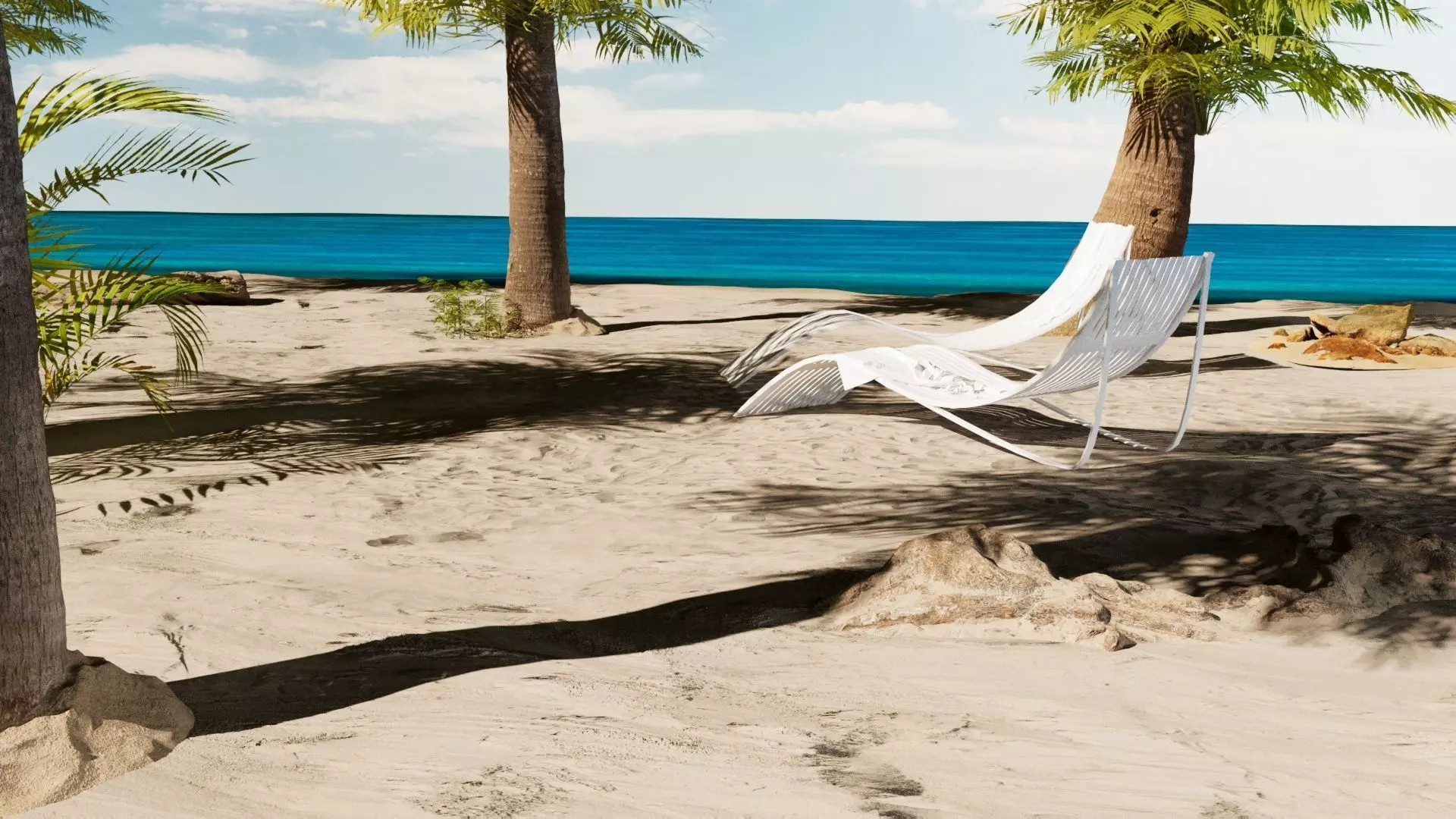 Beach Island Scene 1 3D model_4