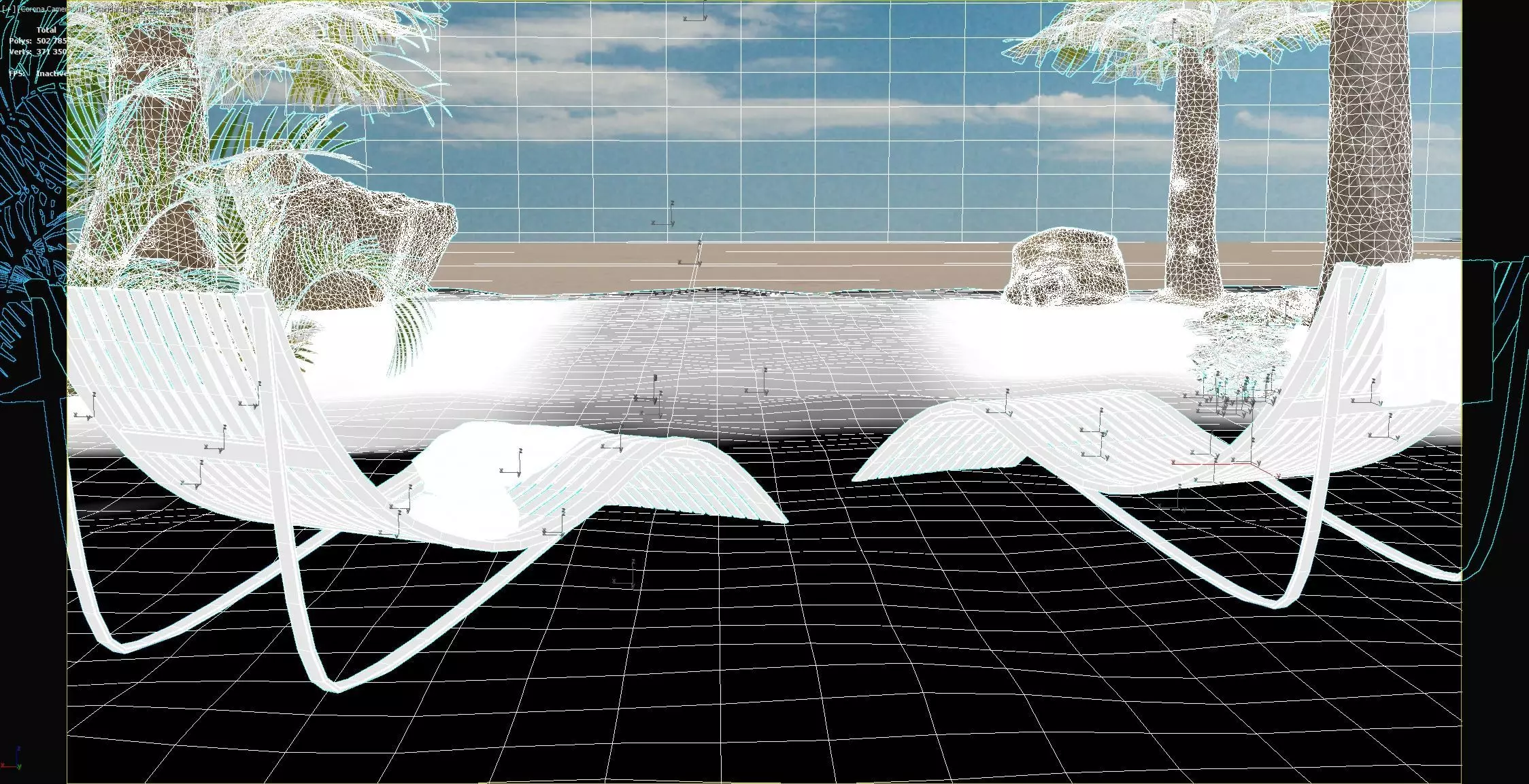 Beach Island Scene 1 3D model_5