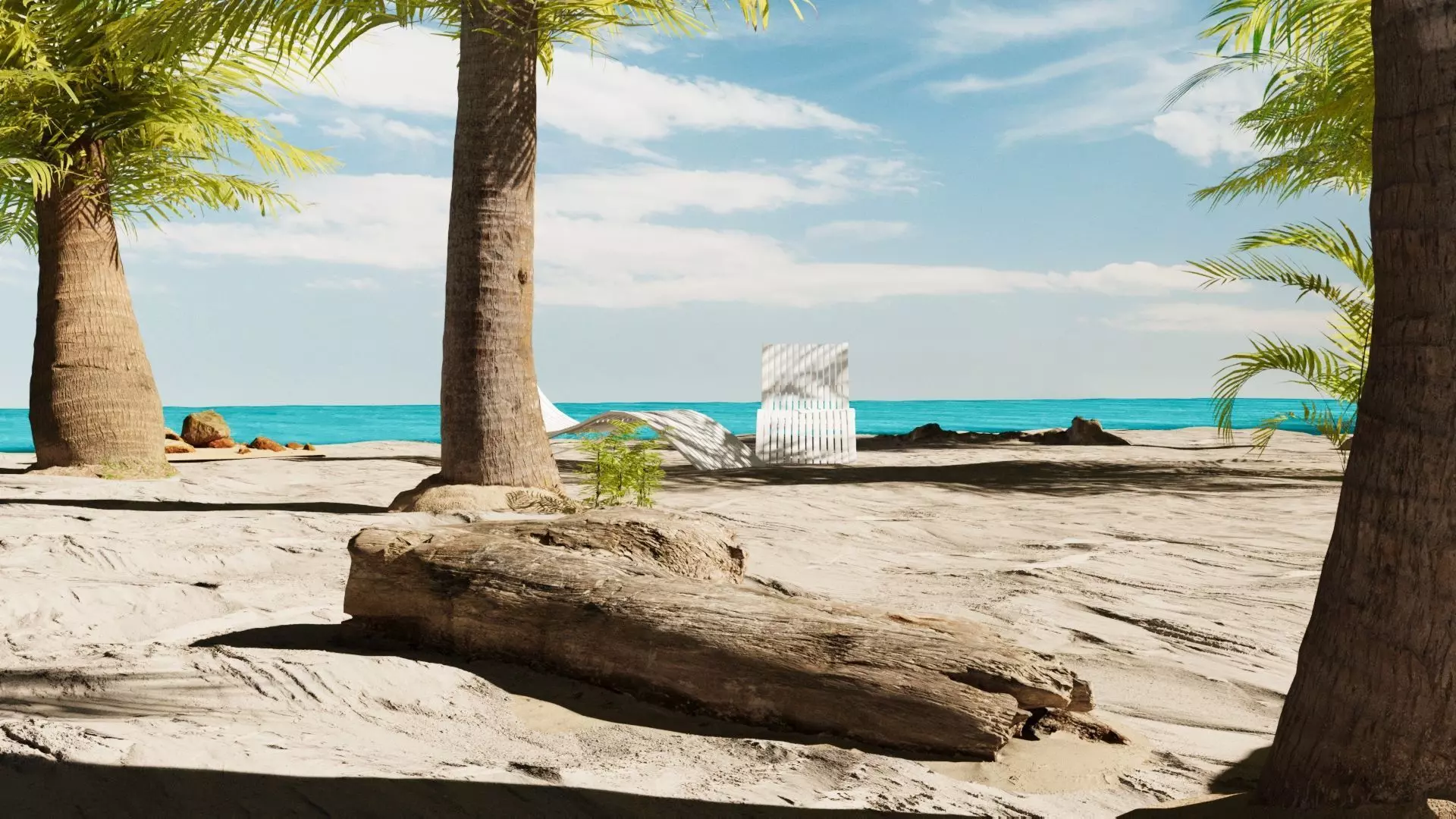 Beach Island Scene 1 3D model_3