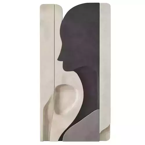 Sculptural Minimalist Wall Art Face Panel