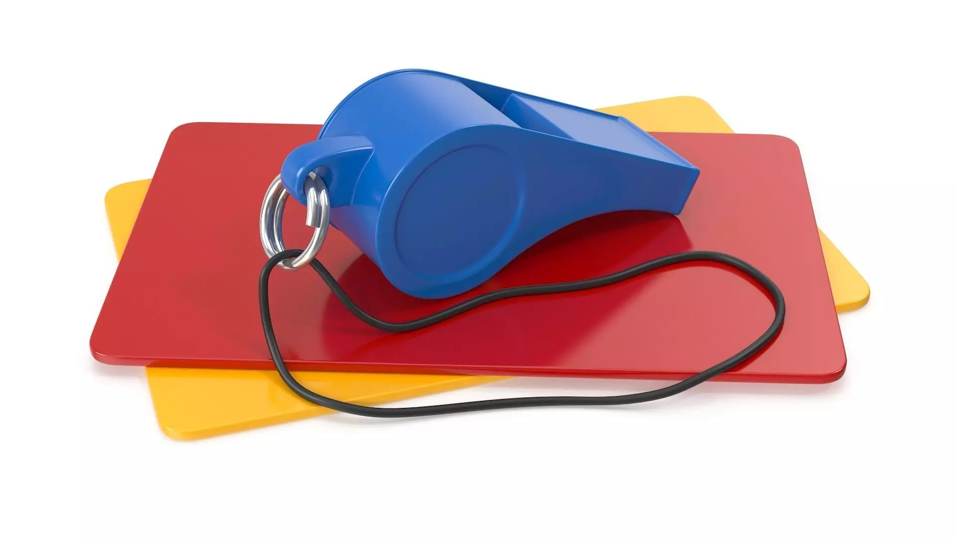 Whistle and Color Card Low-poly 3D model