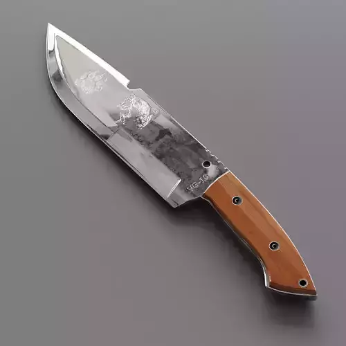 Combat hunter knife low poly