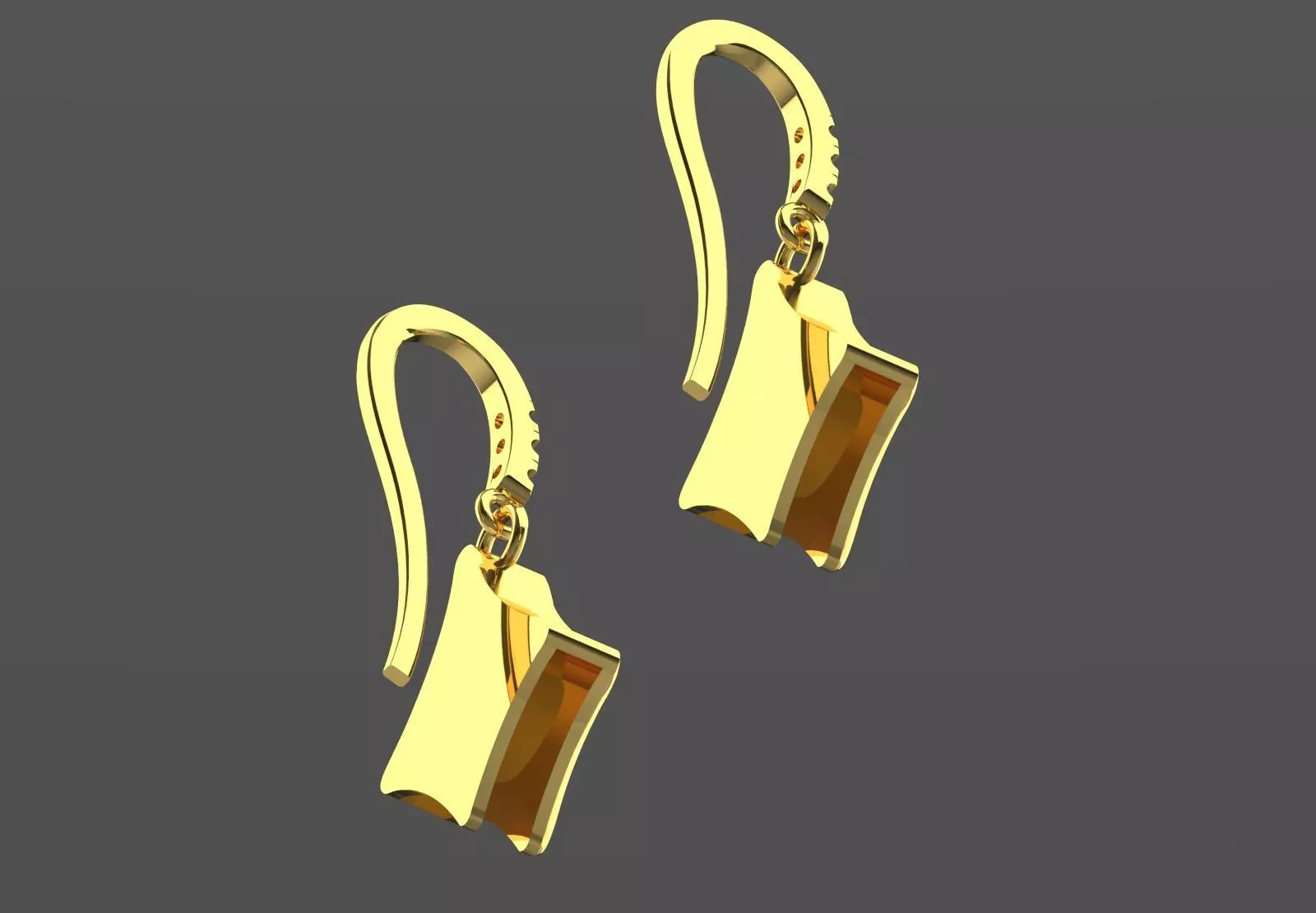 Teardrop-shaped dangle earrings seashells diamonds model je0109 3D print model_19