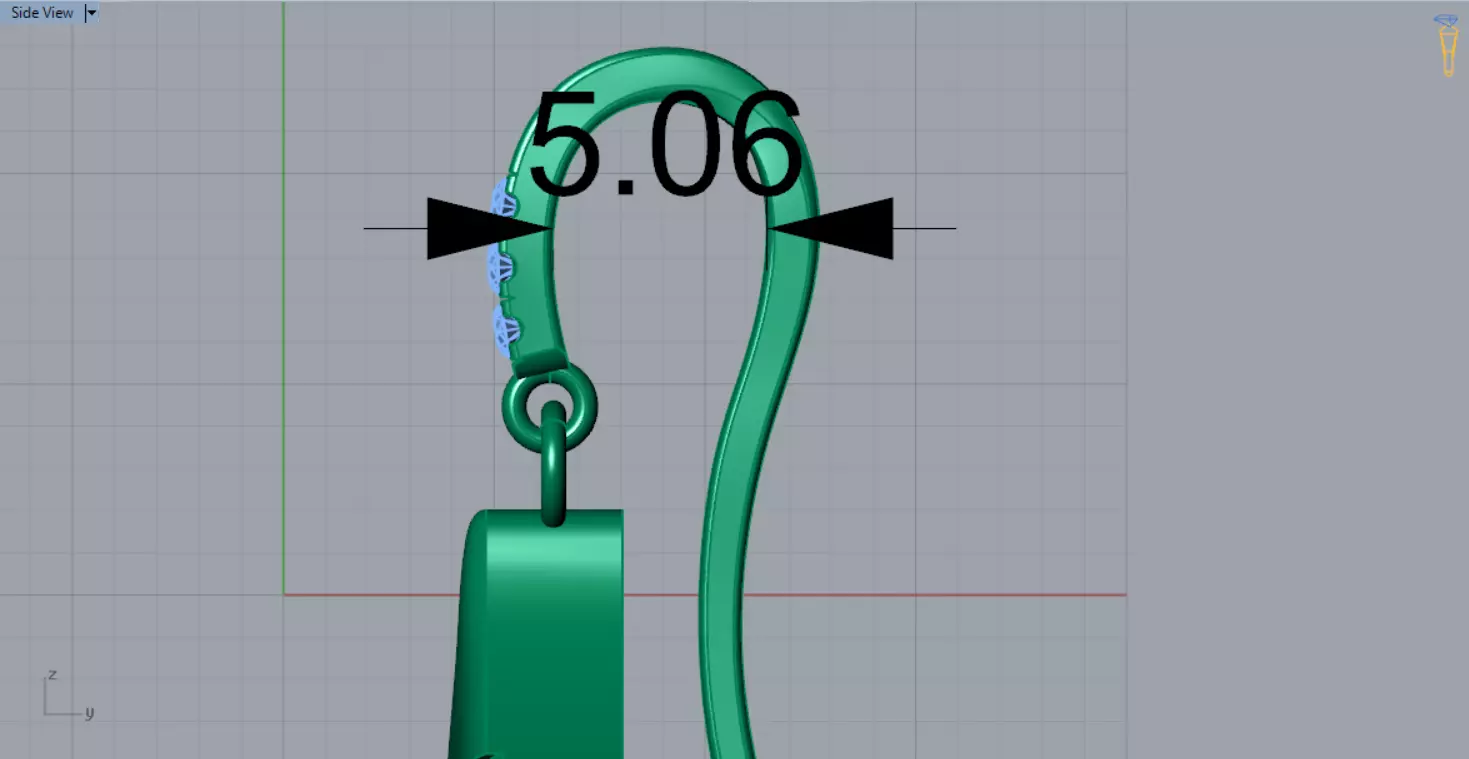 Teardrop-shaped dangle earrings seashells diamonds model je0109 3D print model_14