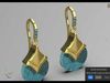 Teardrop-shaped dangle earrings seashells diamonds model je0109 3D print model_1