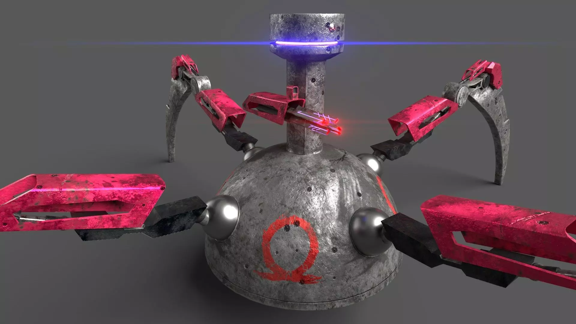 Omega Reaper Spiderbot Aries Reborn Low-poly 3D model_6