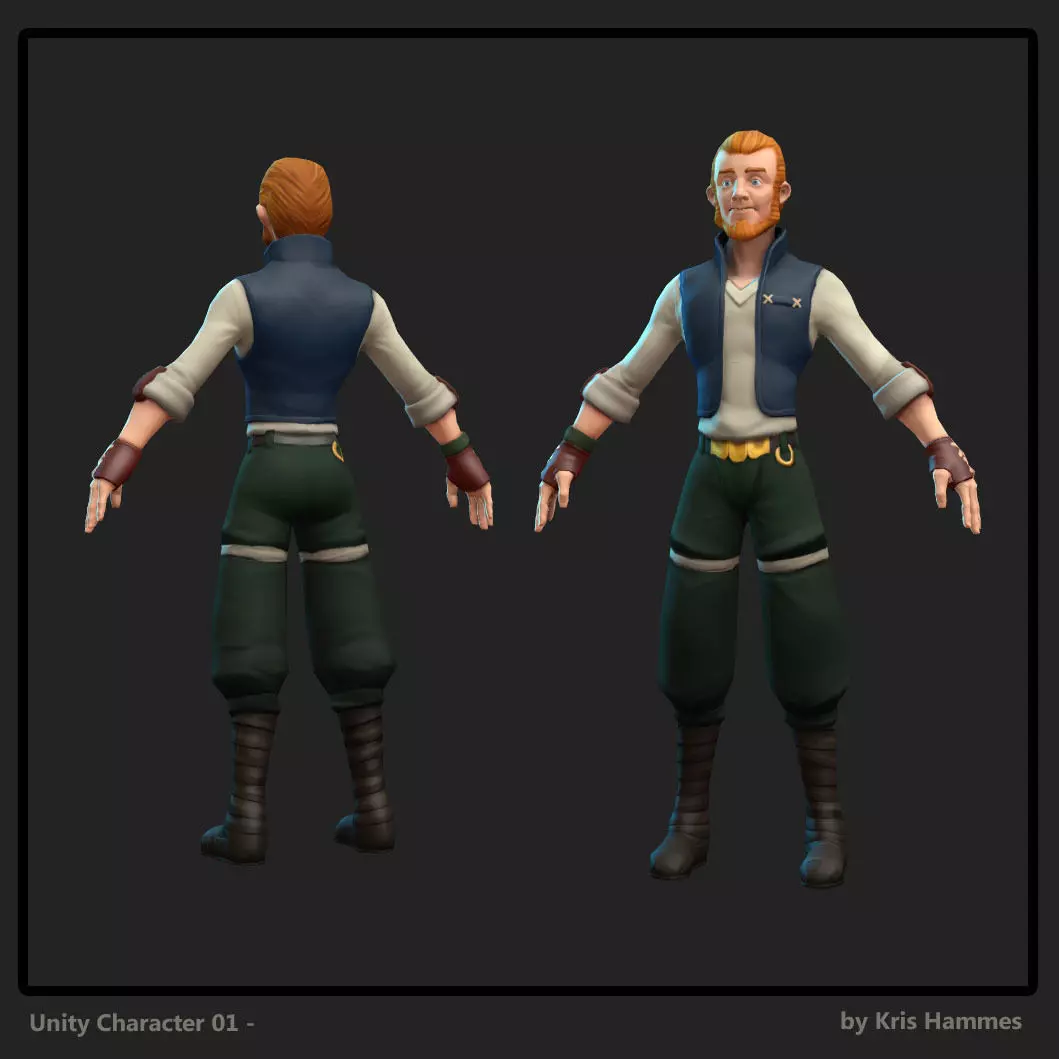 KBH Toon - Adventurer 01 Low-poly 3D model_0