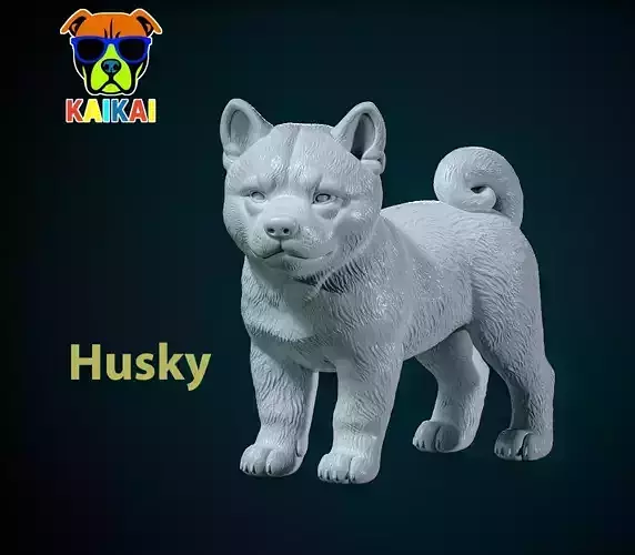 Siberian Husky model - Husky statue - 3D print 3D print model