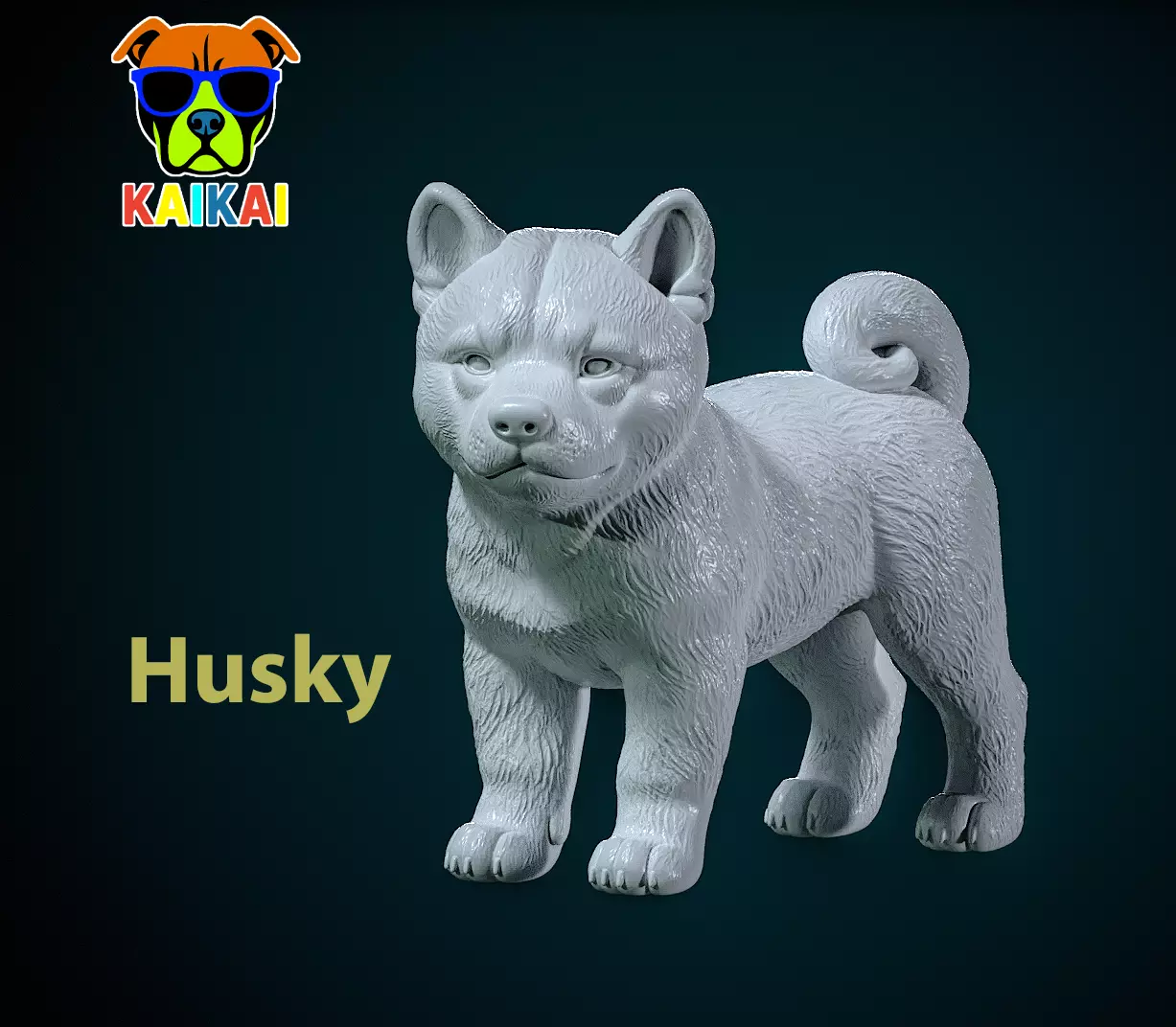 Siberian Husky model - Husky statue - 3D print 3D print model_0