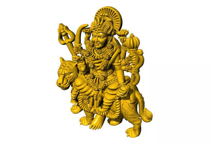 Durga maa 3d pendent ambemaa 3D print model_8