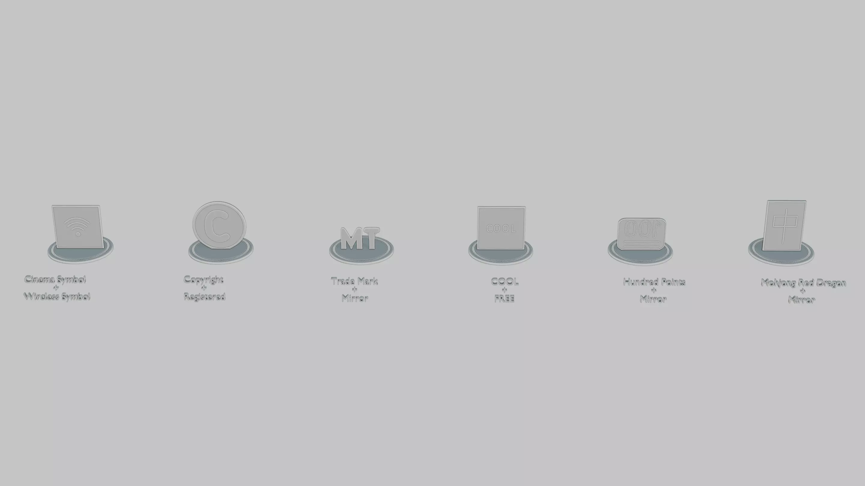 Emoji Statues Symbols Media and Branding Collection 3D print model_0