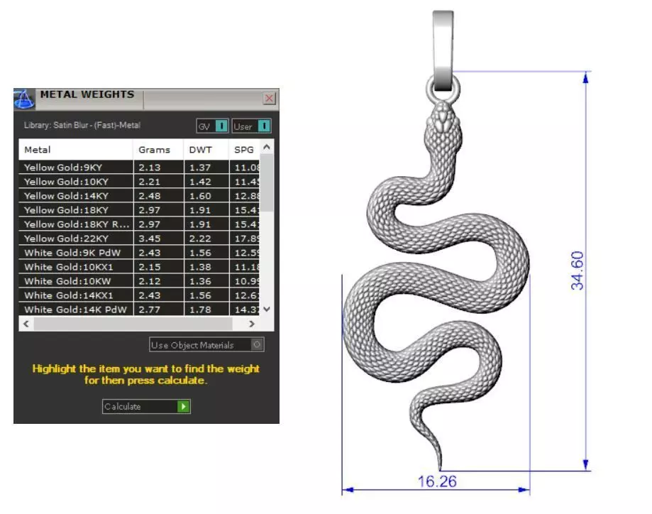 Snake Pendant 3D print model_5