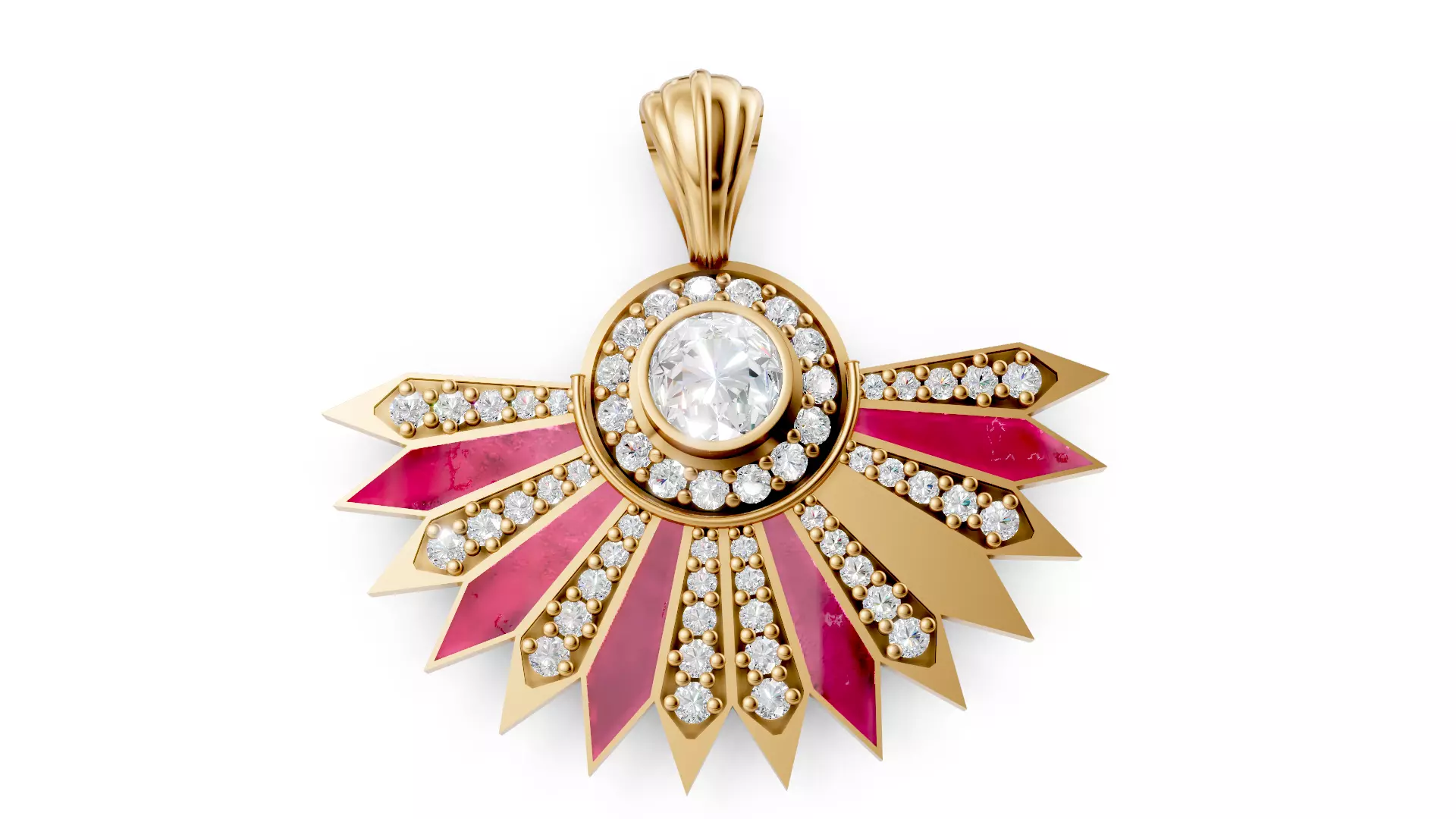 Enamel diamond pendant 3D print model_1