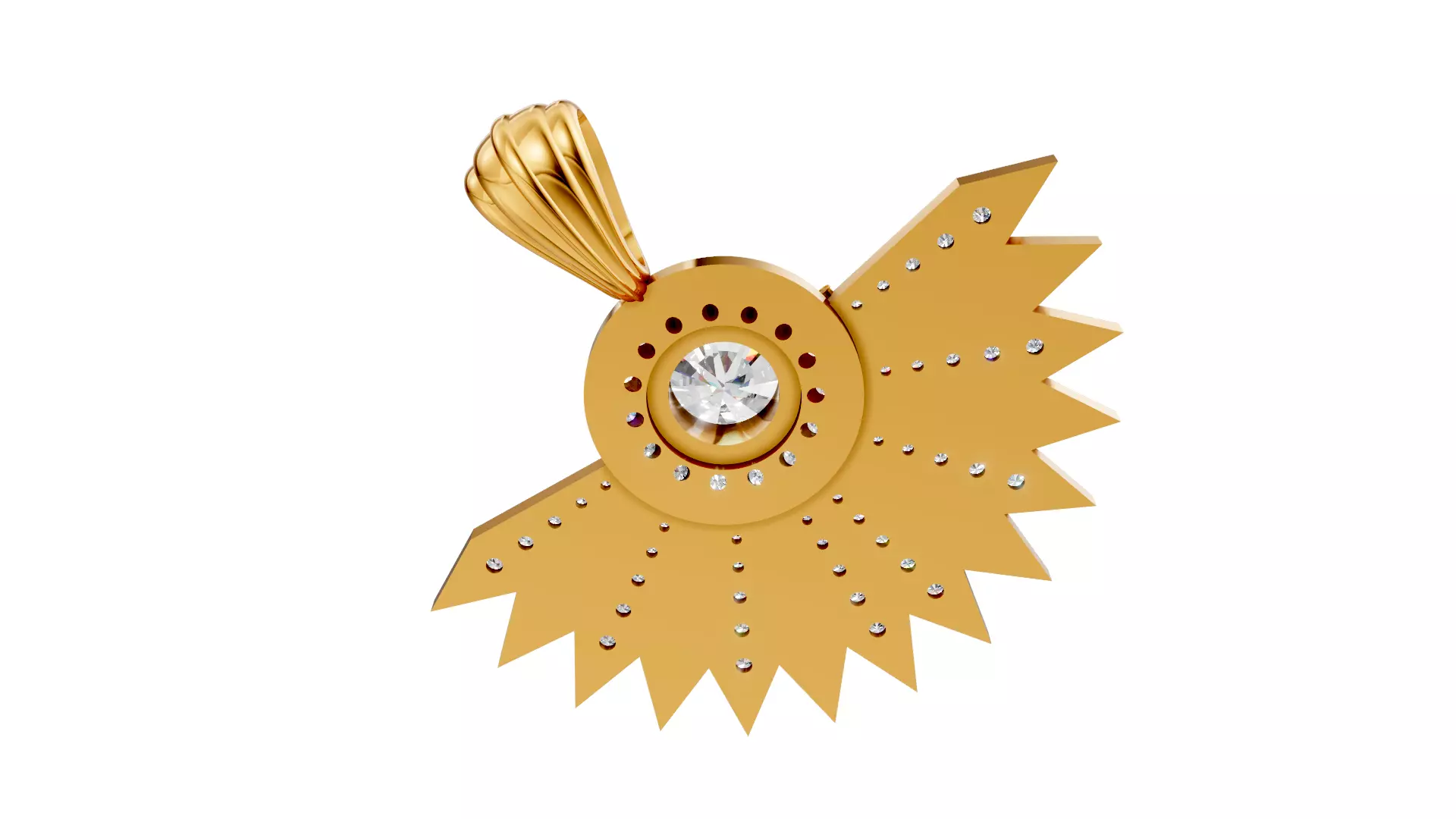 Enamel diamond pendant 3D print model_6