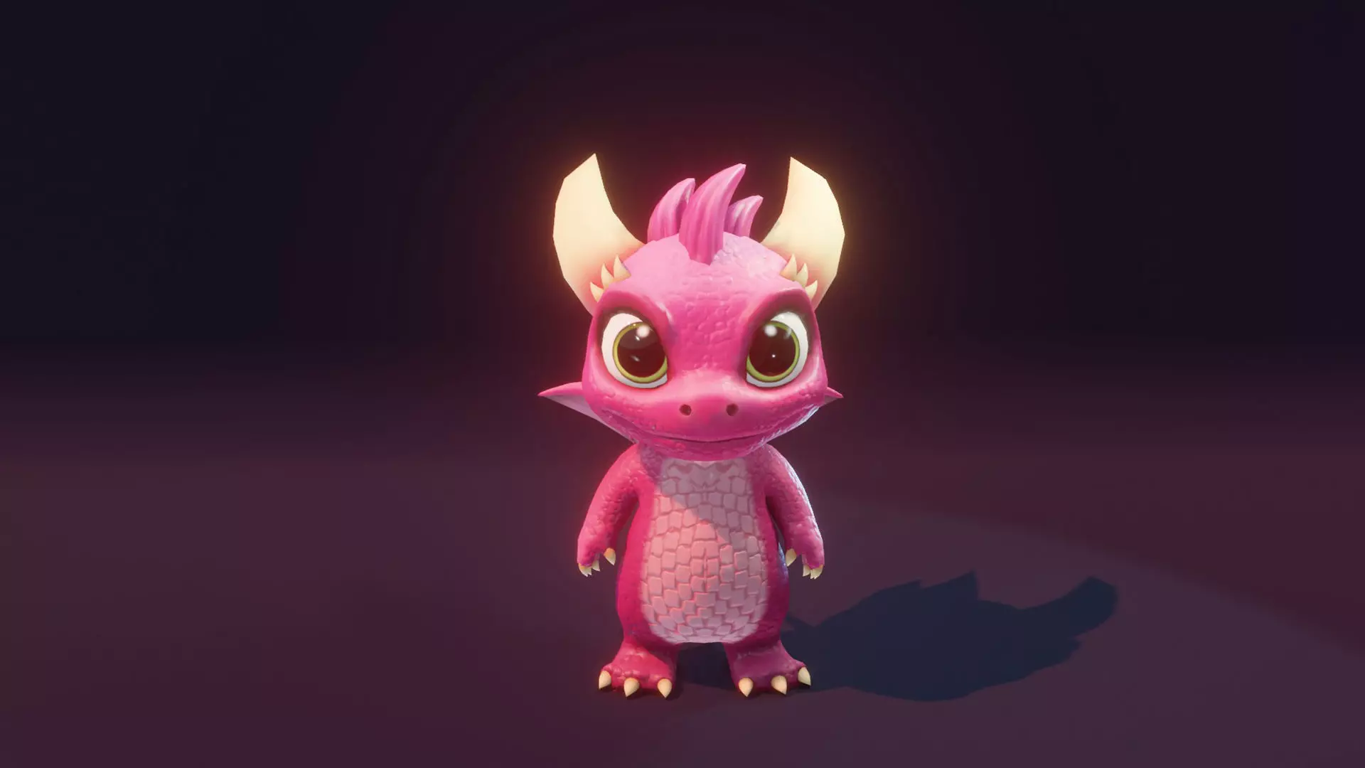 Pink Baby Dragon 3D Character with Audio Unity and Unreal Ready Low-poly 3D model_9