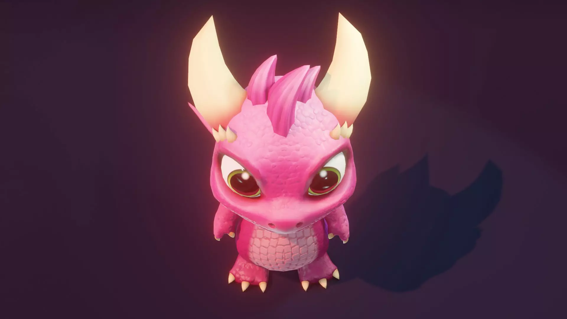 Pink Baby Dragon 3D Character with Audio Unity and Unreal Ready Low-poly 3D model_16