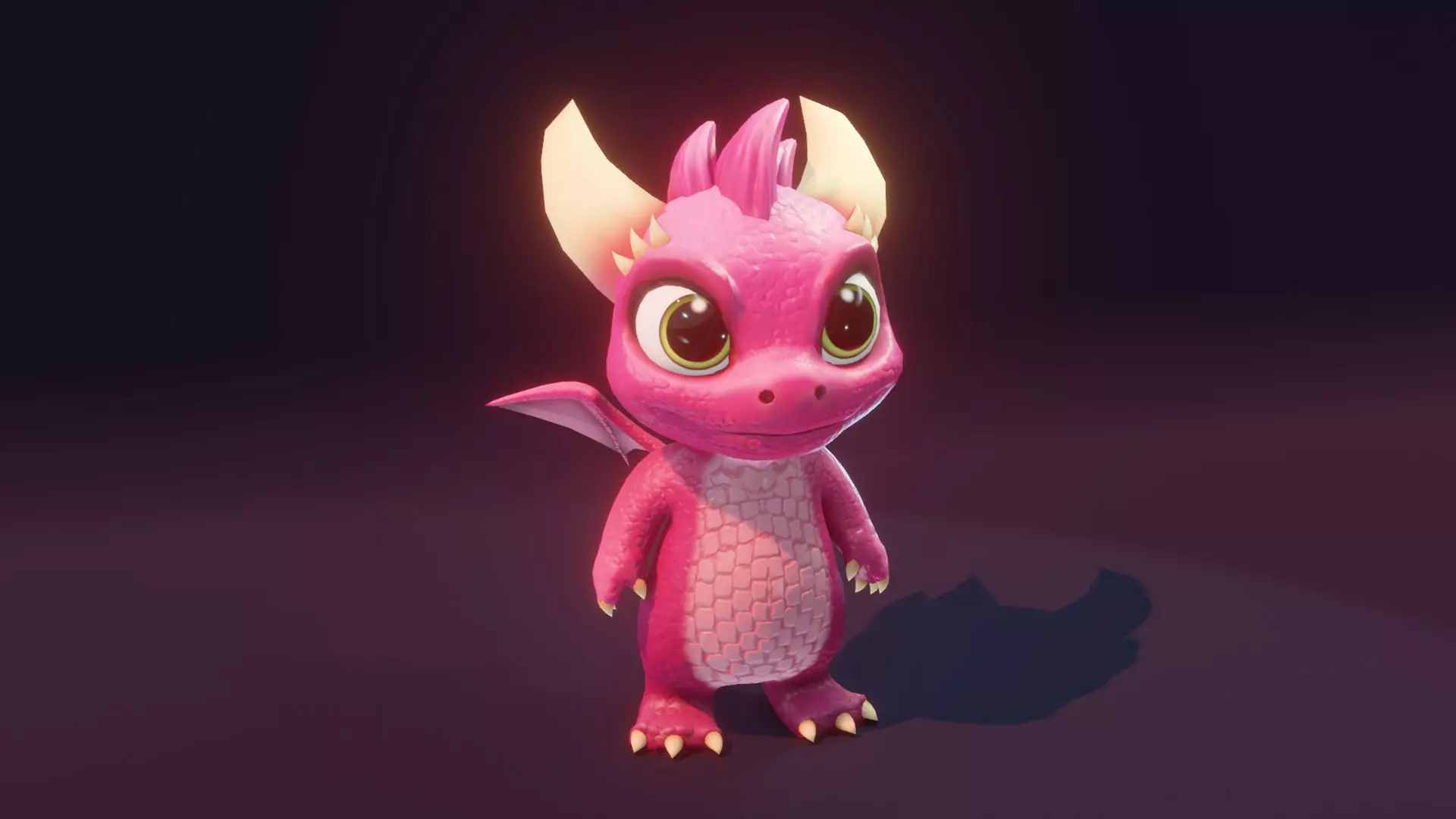 Pink Baby Dragon 3D Character with Audio Unity and Unreal Ready Low-poly 3D model_5