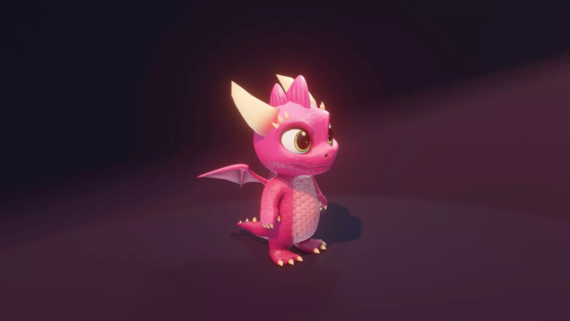 Pink Baby Dragon 3D Character with Audio Unity and Unreal Ready Low-poly 3D model_17