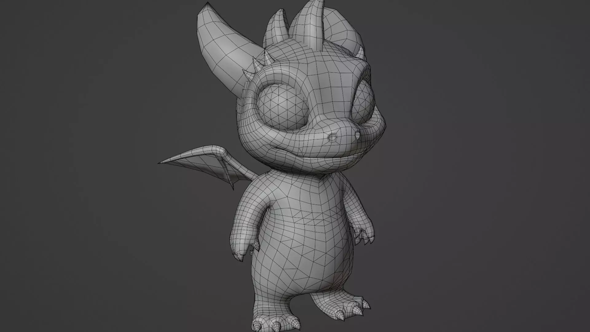 Pink Baby Dragon 3D Character with Audio Unity and Unreal Ready Low-poly 3D model_23
