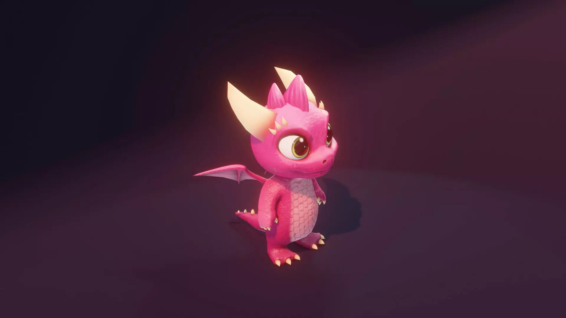 Pink Baby Dragon 3D Character with Audio Unity and Unreal Ready Low-poly 3D model_19
