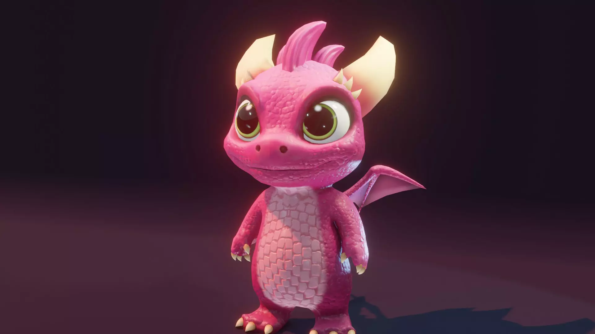 Pink Baby Dragon 3D Character with Audio Unity and Unreal Ready Low-poly 3D model_6