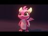 Pink Baby Dragon 3D Character with Audio Unity and Unreal Ready Low-poly 3D model_1