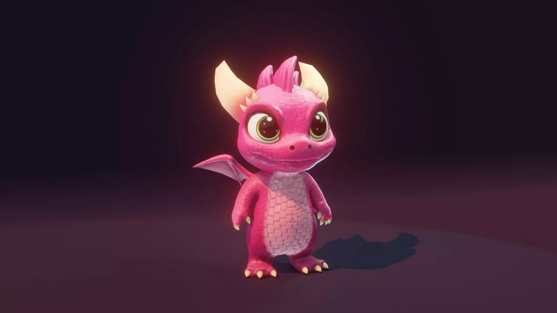 Pink Baby Dragon 3D Character with Audio Unity and Unreal Ready Low-poly 3D model_22