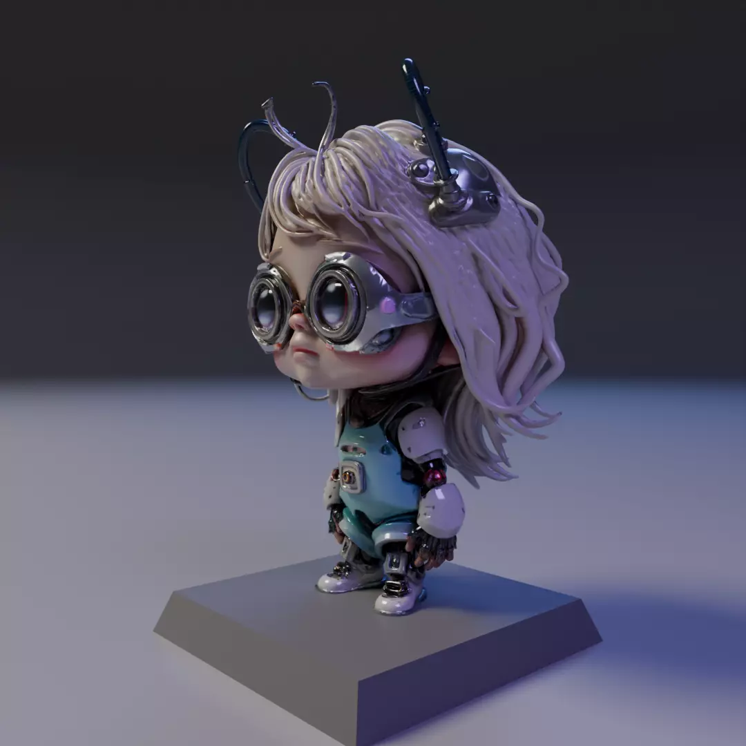 baby cyberpunk 3D print model_14
