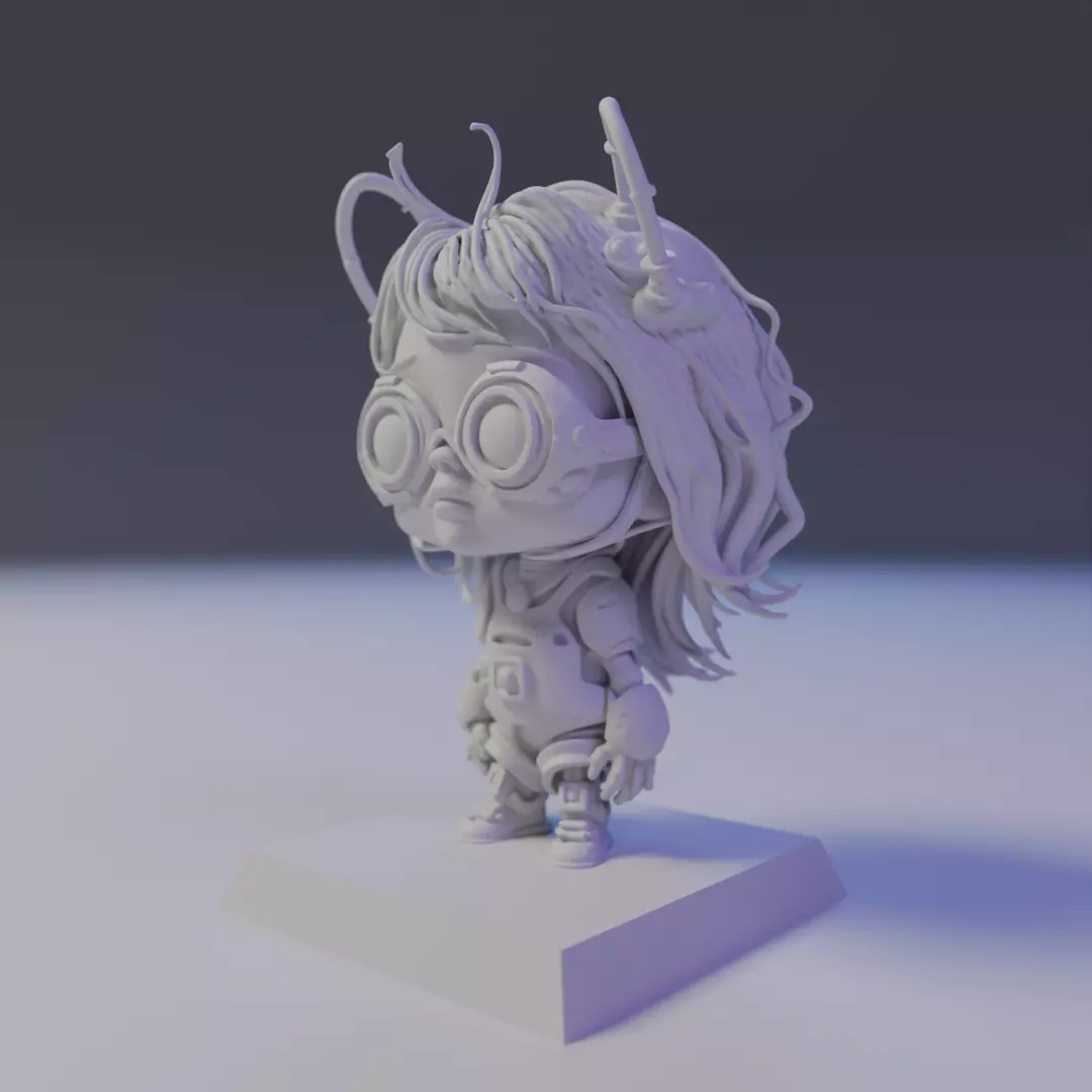 baby cyberpunk 3D print model_7